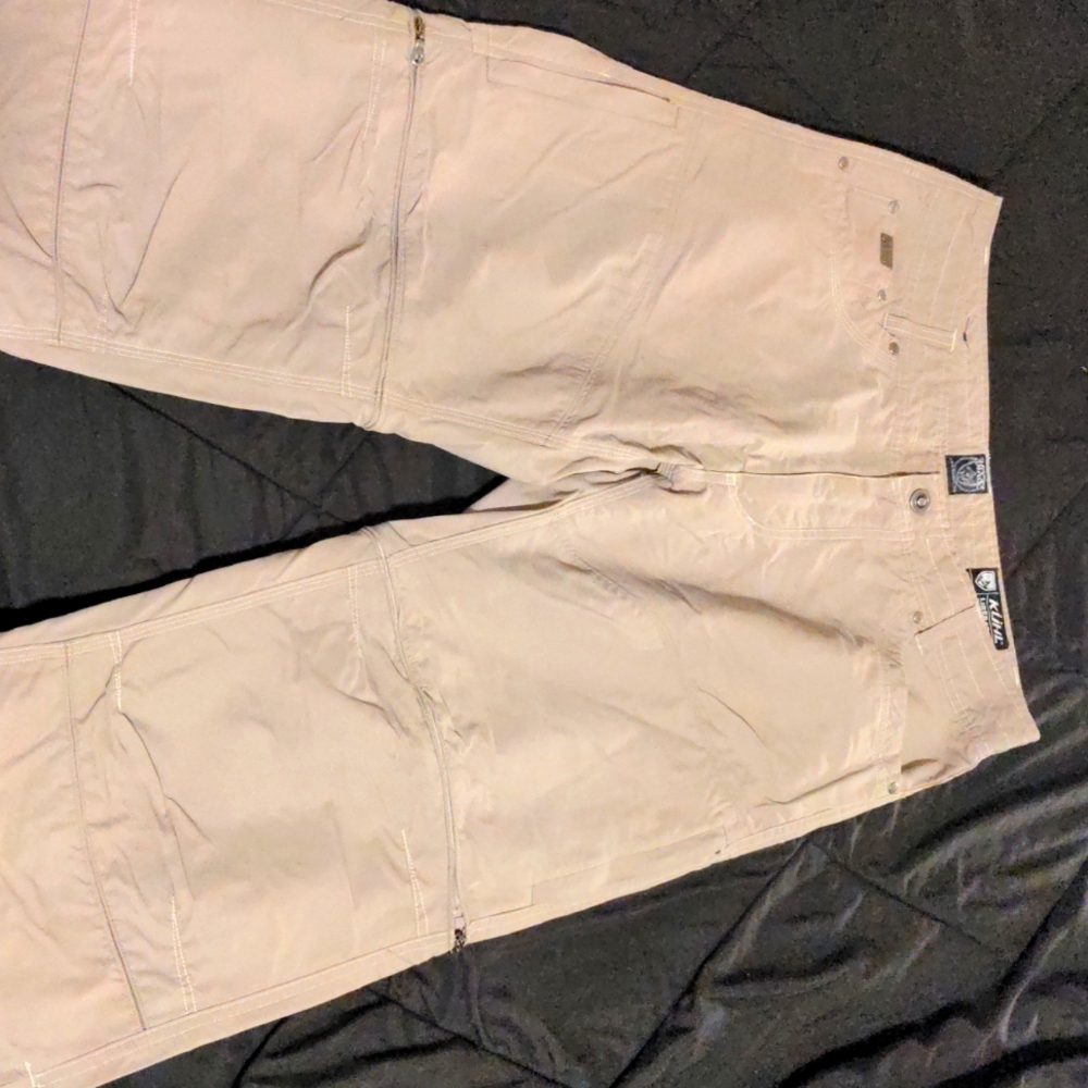 Kuhl tan 34x32 stealth zip off hiking pants